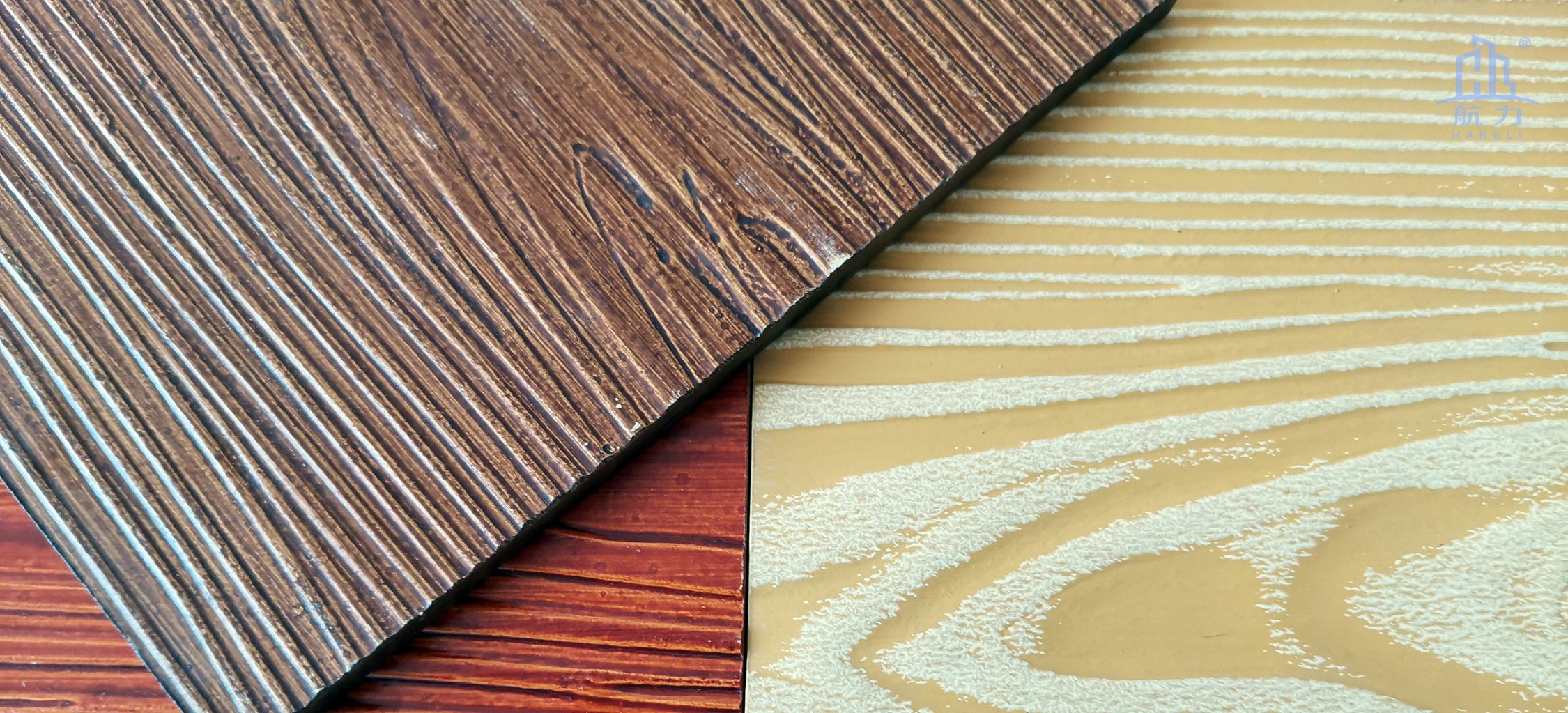 木紋水泥板以100%無石棉水泥板為基材，采用先進生產(chǎn)工藝制成，具有逼真的木紋紋理效果